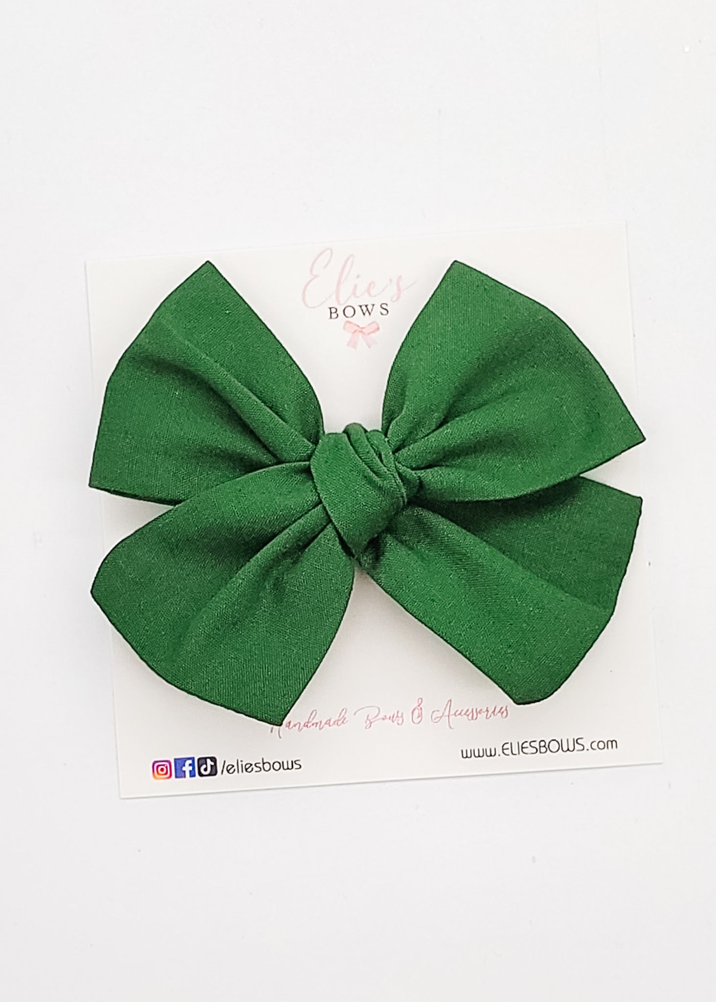Olive Green - Fabric Bow - 3.2"-Bows-Elie’s Bows