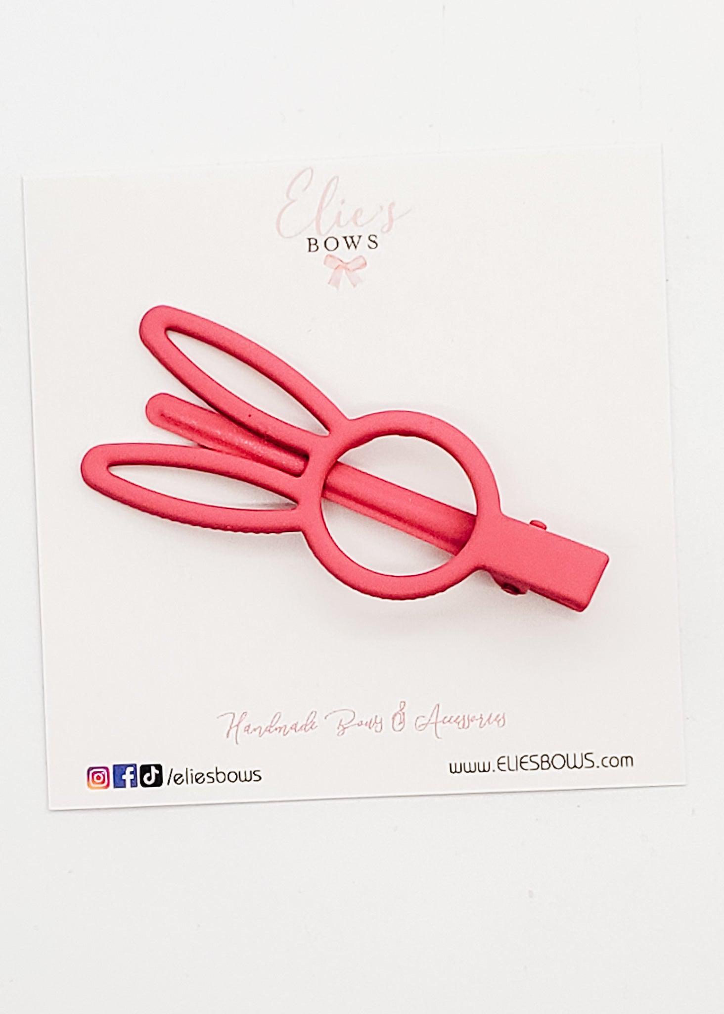 Pink Bunny - Bar Clip - 3"-Snap Clips-Elie’s Bows