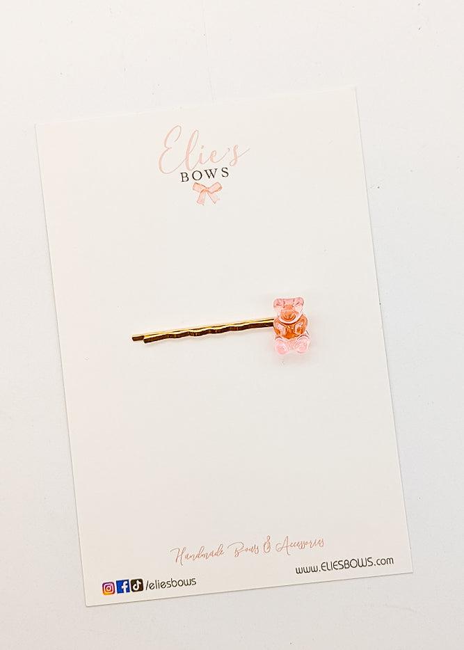 Pink Gummy Bobby Pin - 2.5"-Bobby Pins-Elie’s Bows