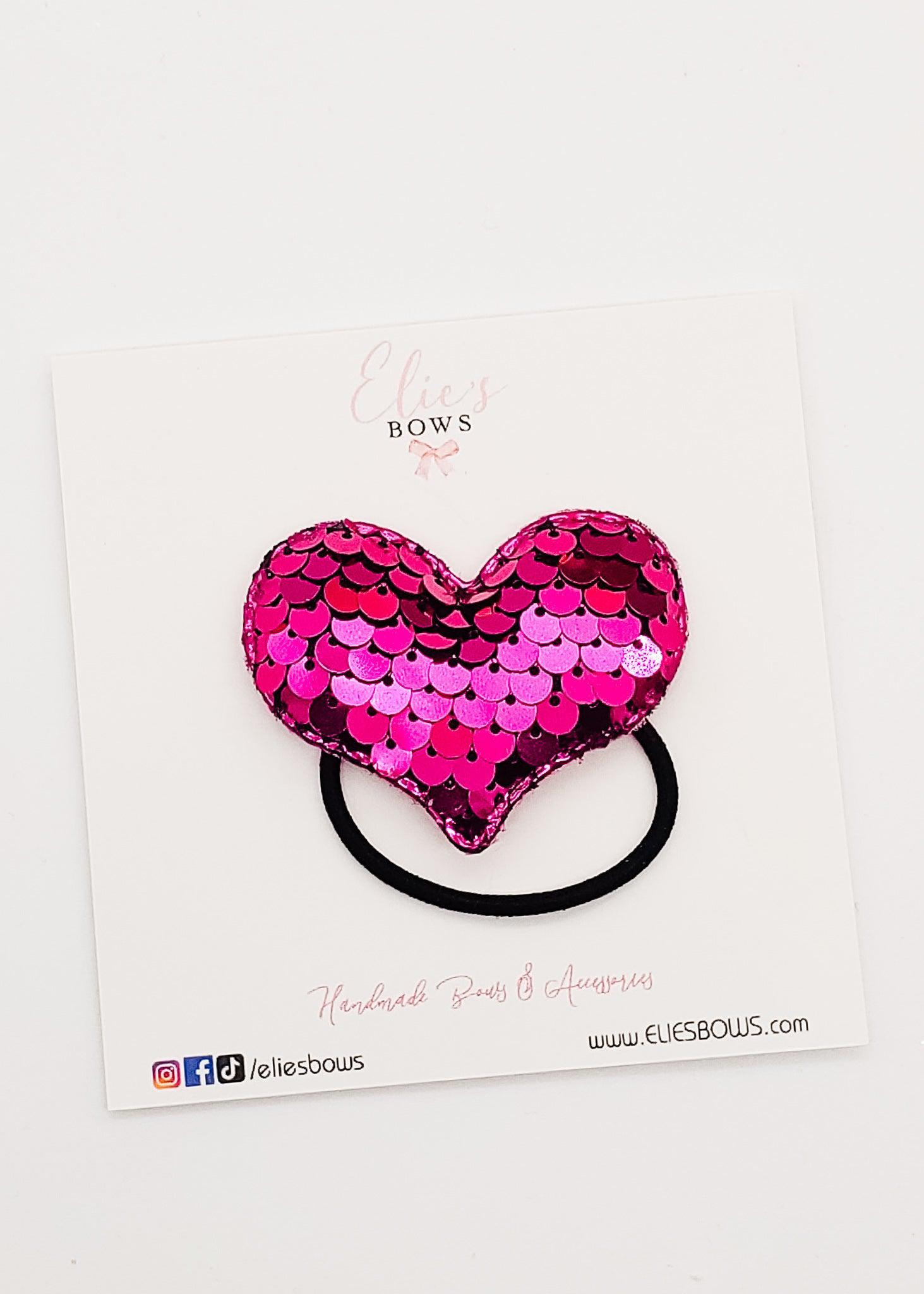Pink Heart Sequence - Elastic-Elastic-Elie’s Bows