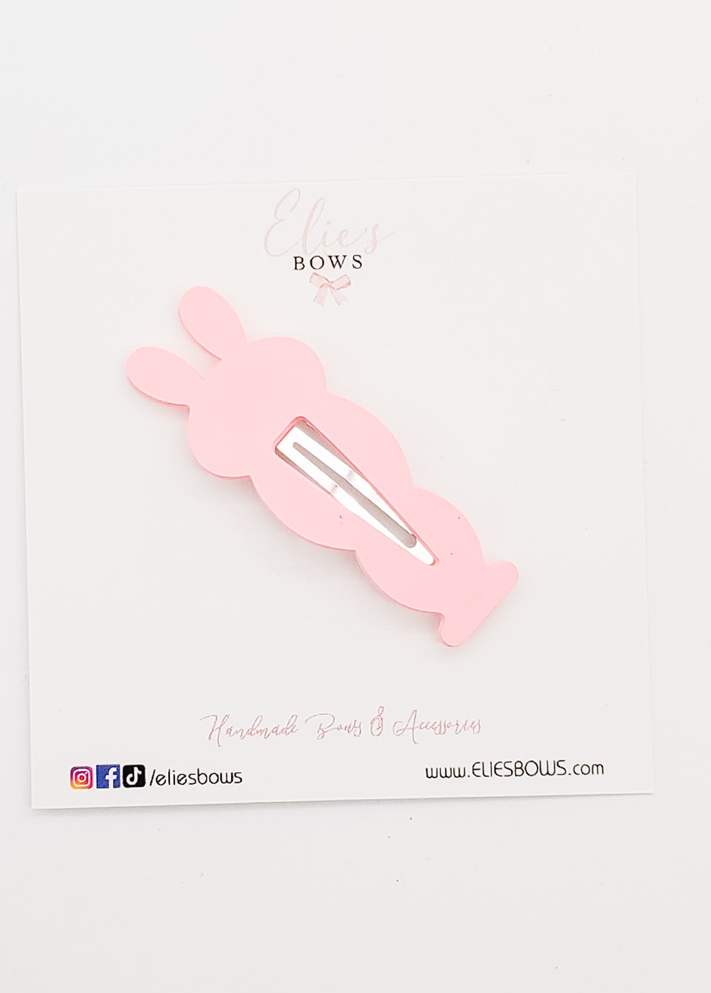 Pink Plastic Bunny - Snap Clips - 2.5"-Snap Clips-Elie’s Bows