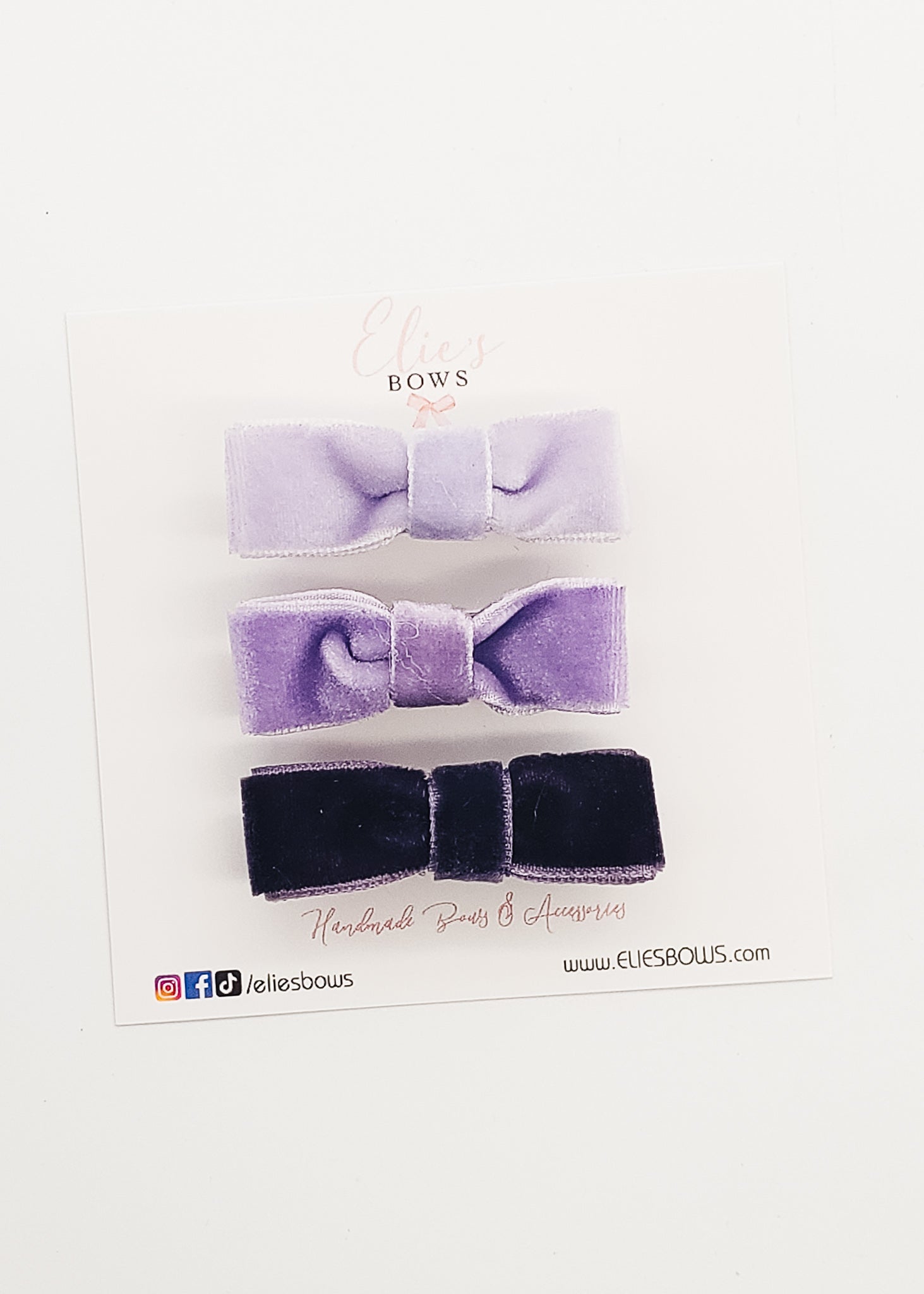 Purple Ribbon - Clippies - 2"-Snap Clips-Elie’s Bows
