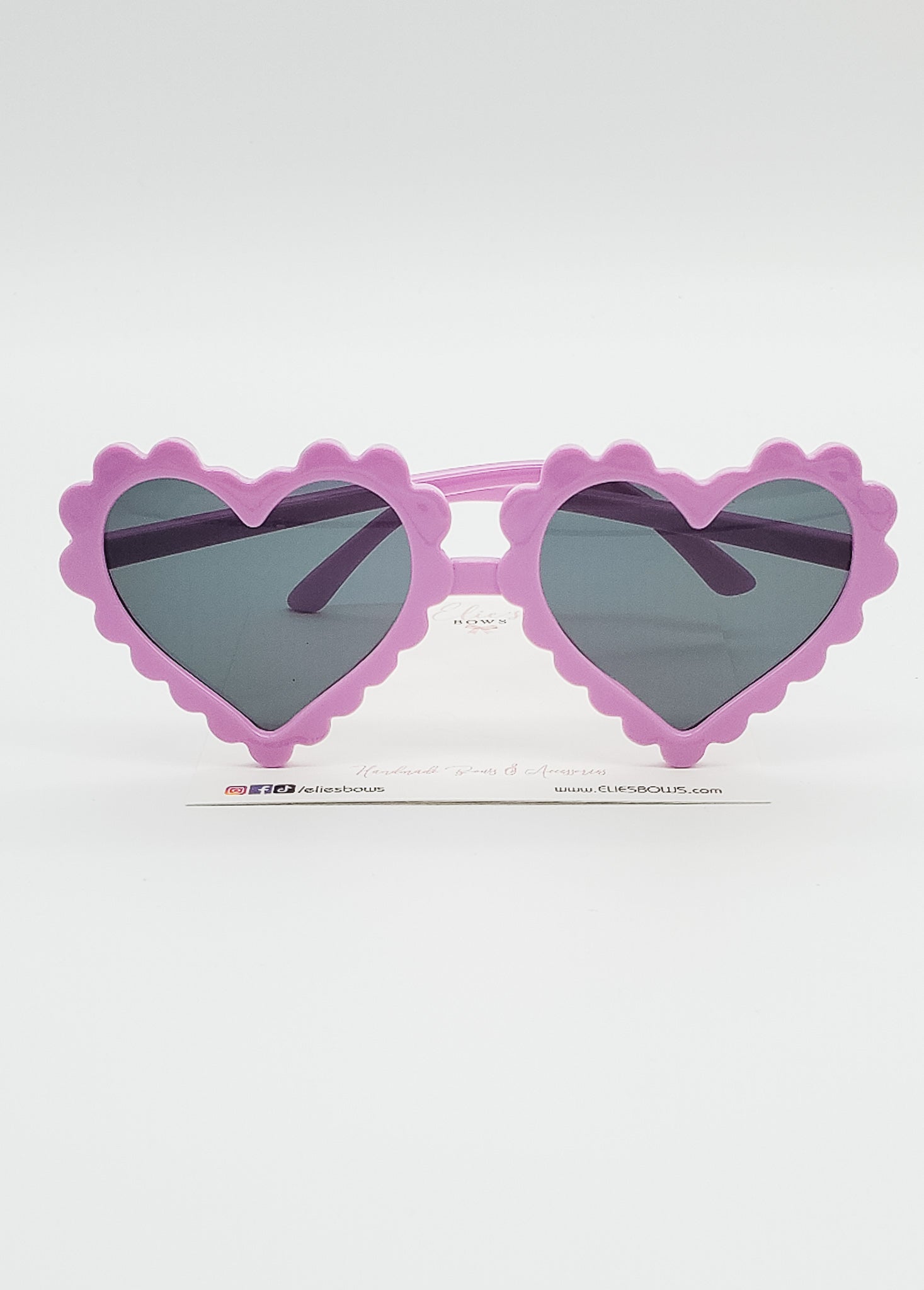 Purple Scalloped Hearts - Sunglasses-Sunglasses-Elie’s Bows