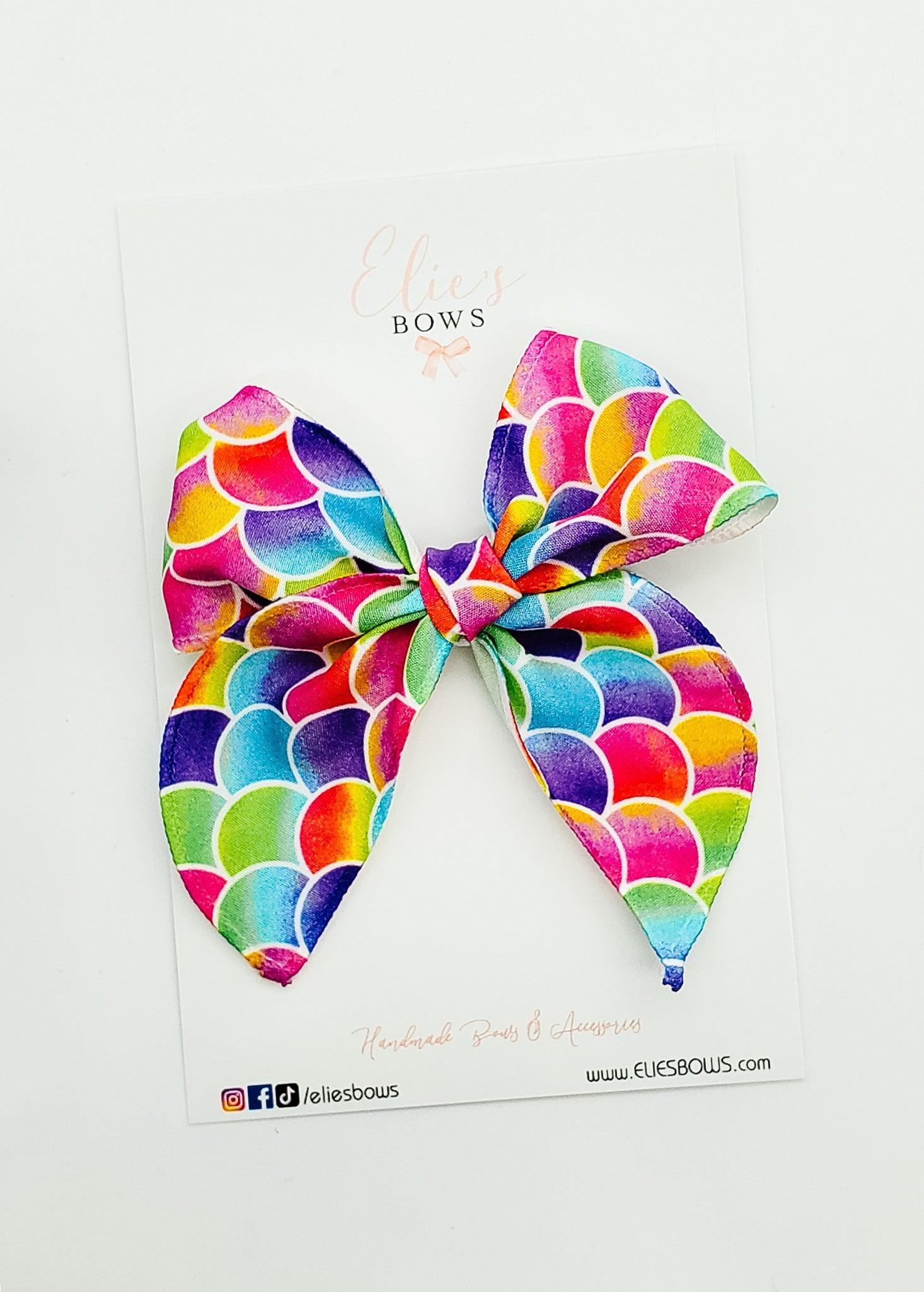 Rainbow Scales - Charlotte Bow - 4"-Charlotte-Elie’s Bows