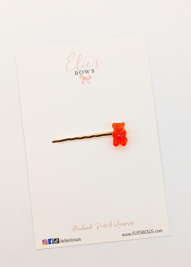 Red Gummy Bobby Pin - 2.5"-Bobby Pins-Elie’s Bows