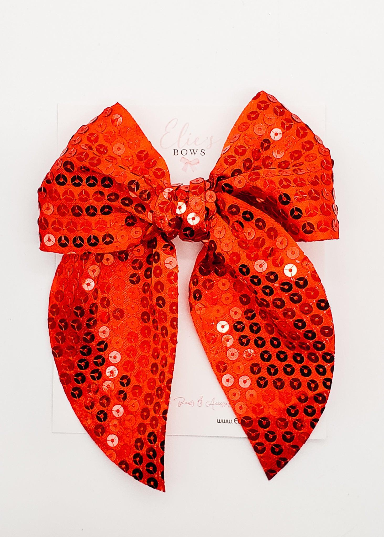 Red Sequence - Charlotte Bow - 5"-Charlotte-Elie’s Bows