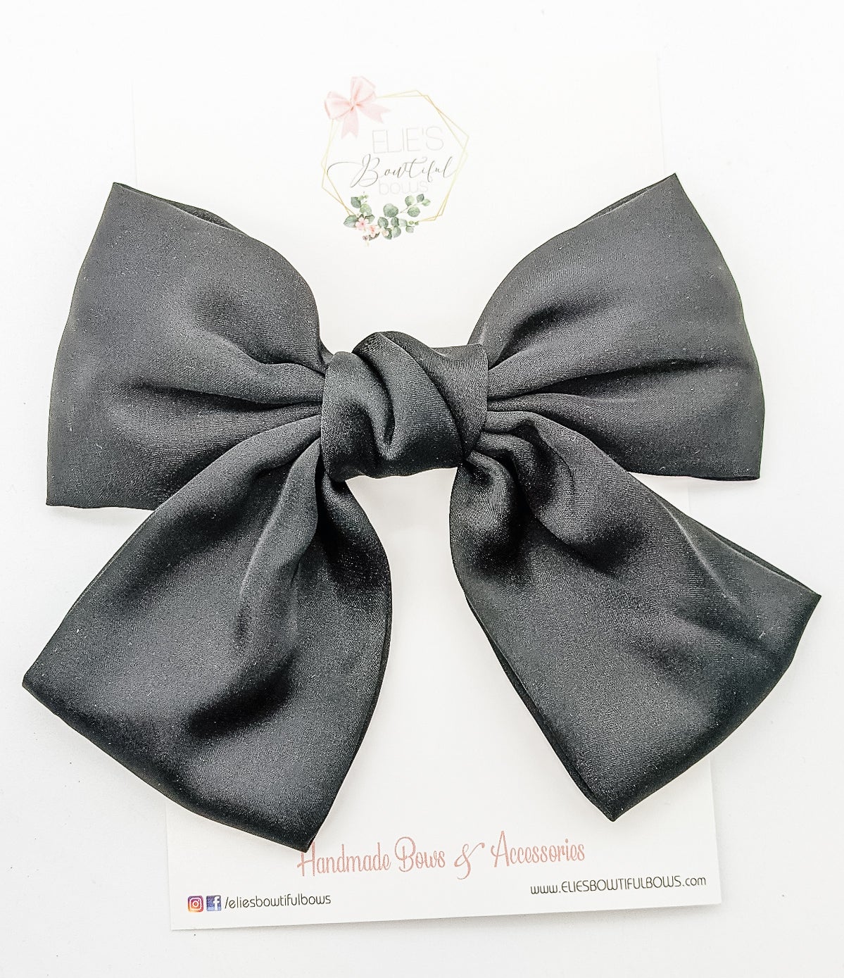 Silk Satin Hair Barrette - 6"-Bows-Elie’s Bows