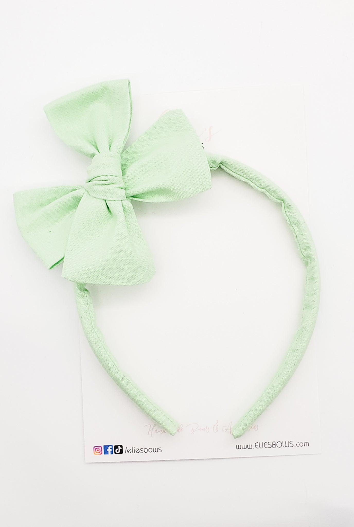 Spring Mint - Lilly Headband-Hard Headbands-Elie’s Bows