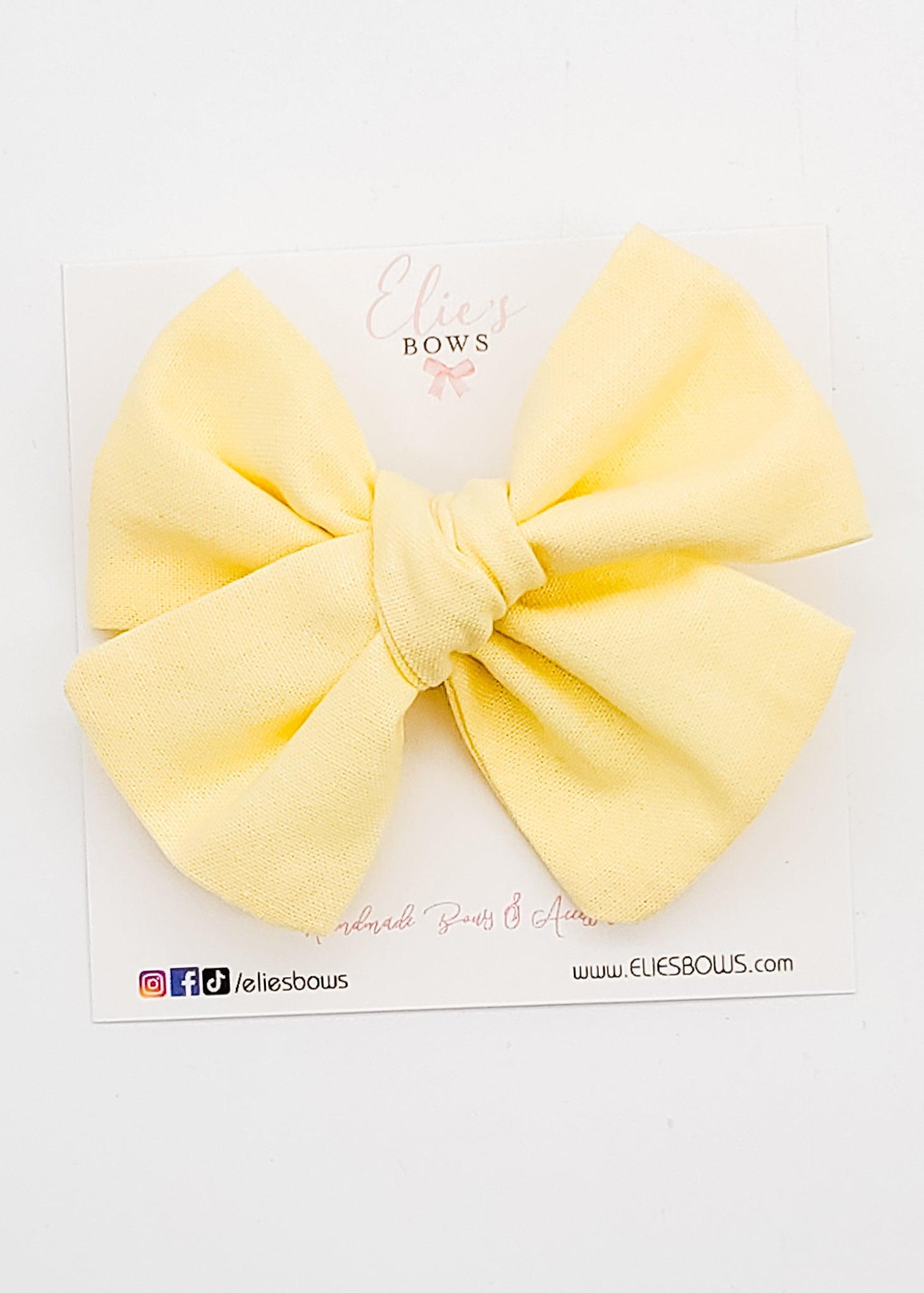 Spring Yellow - Fabric Bow - 3.2"-Bows-Elie’s Bows