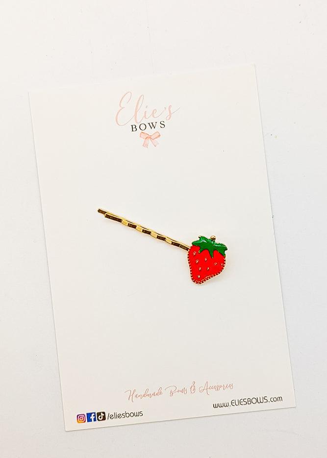 Strawberry Bobby Pin - 2.5"-Bobby Pins-Elie’s Bows