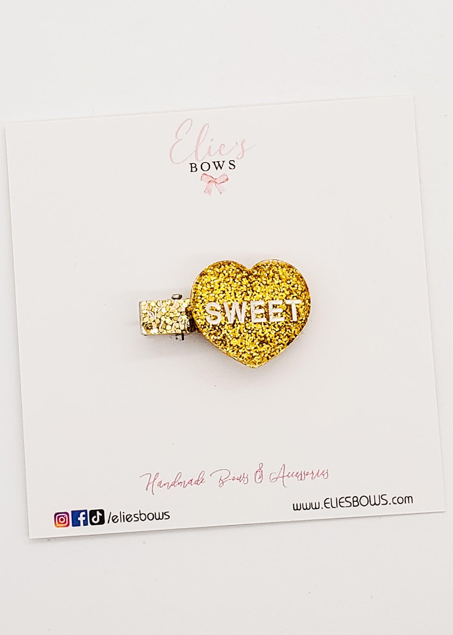 Sweet Heart - Gold - Clip - 1.5"-Snap Clips-Elie’s Bows