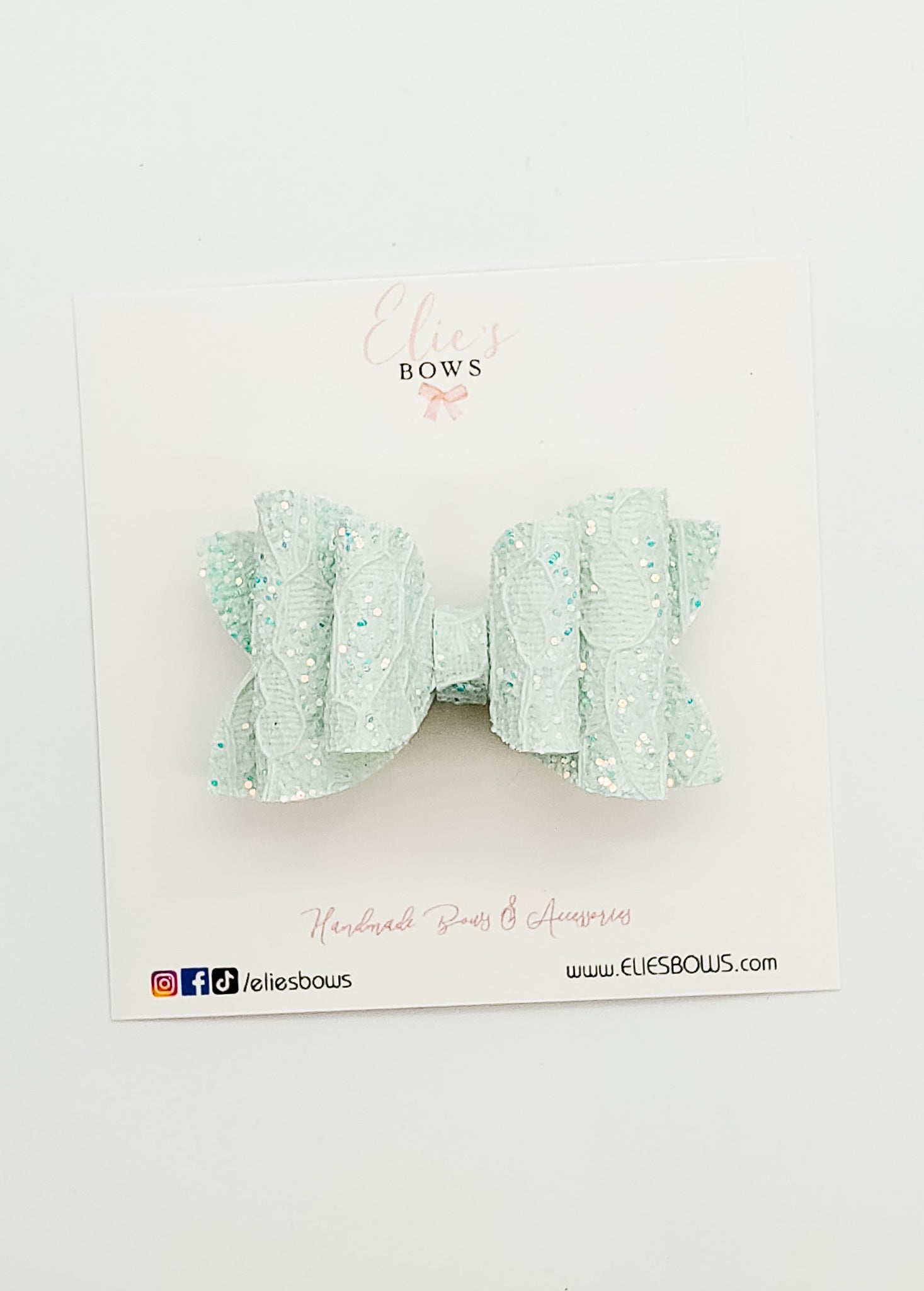 Teal Lace - Glitter - 2.5"-Bows-Elie’s Bows