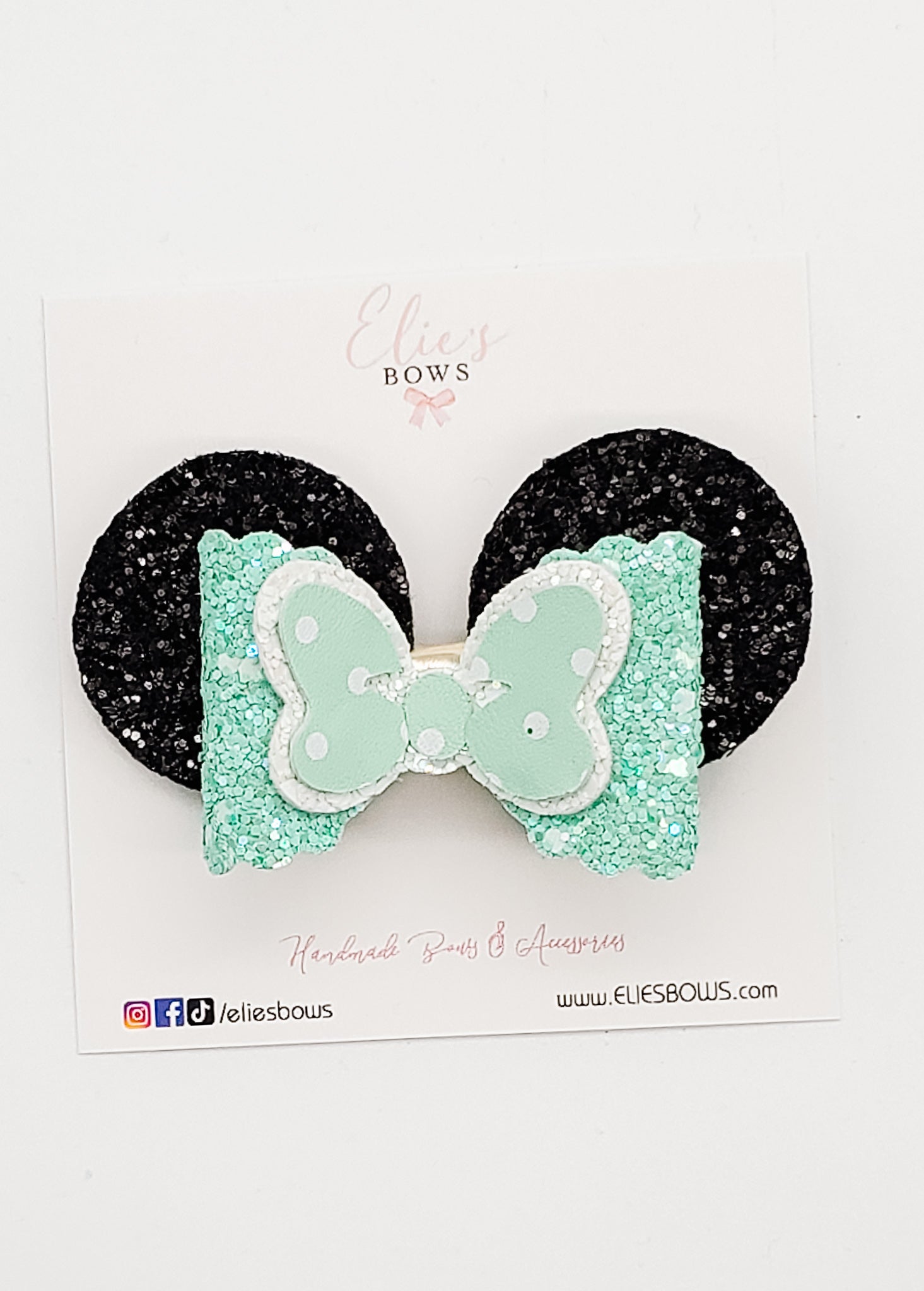 Teal Mouse Ears - 3.7"-Bows-Elie’s Bows