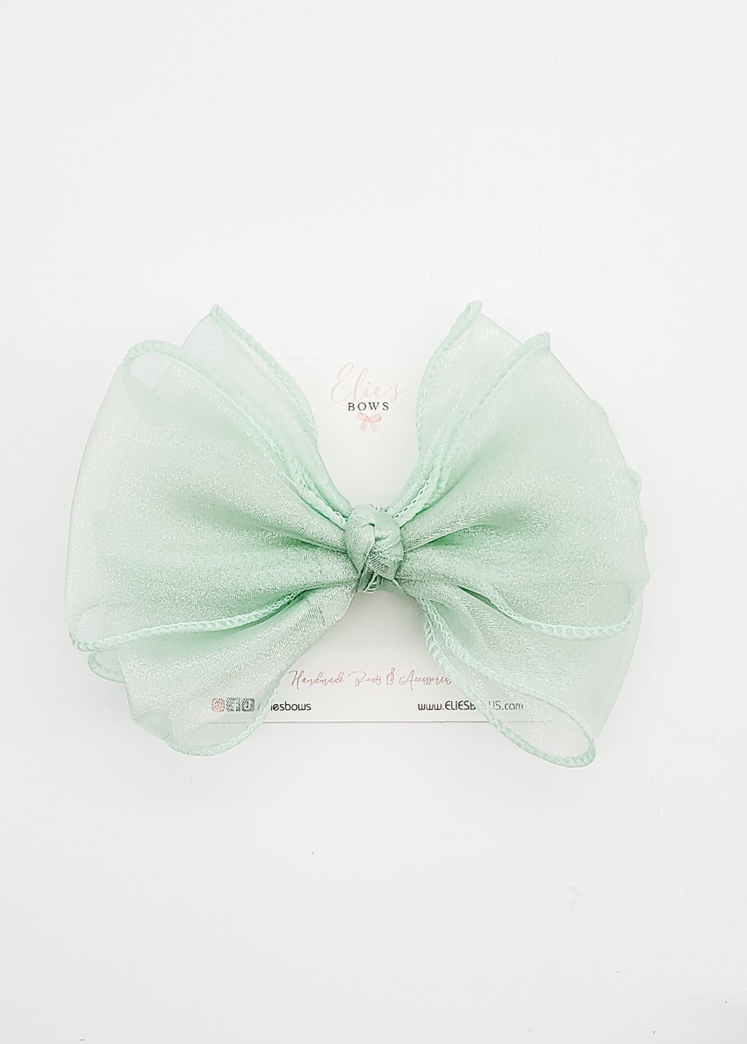 Teal - Organza Fabric Bow - 5.5"-Bows-Elie’s Bows