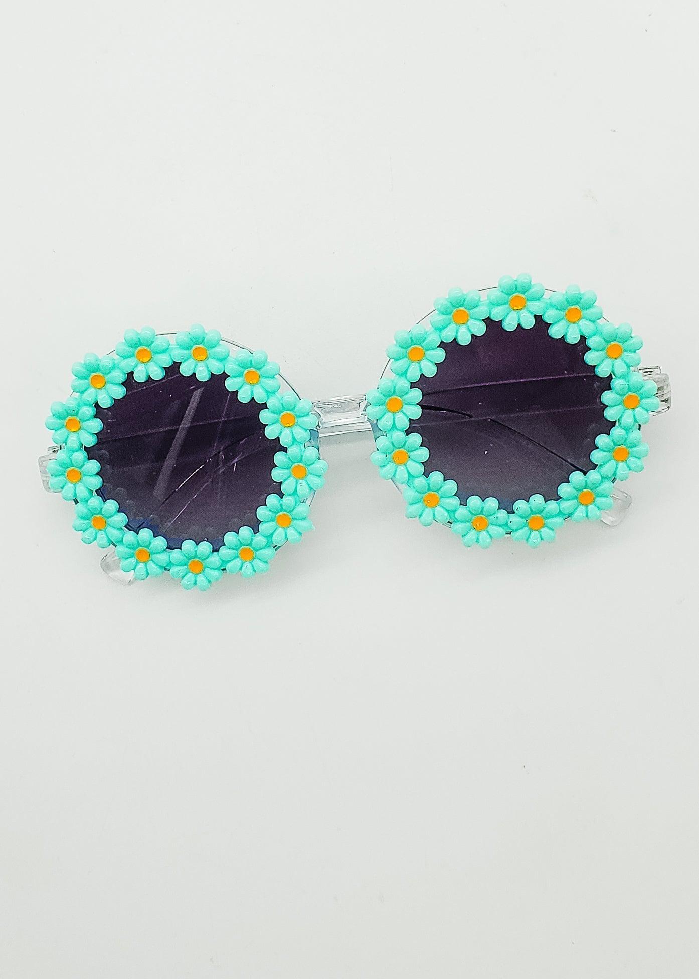 Turquoise Groovy Baby Sunglasses-Sunglasses-Elie’s Bows