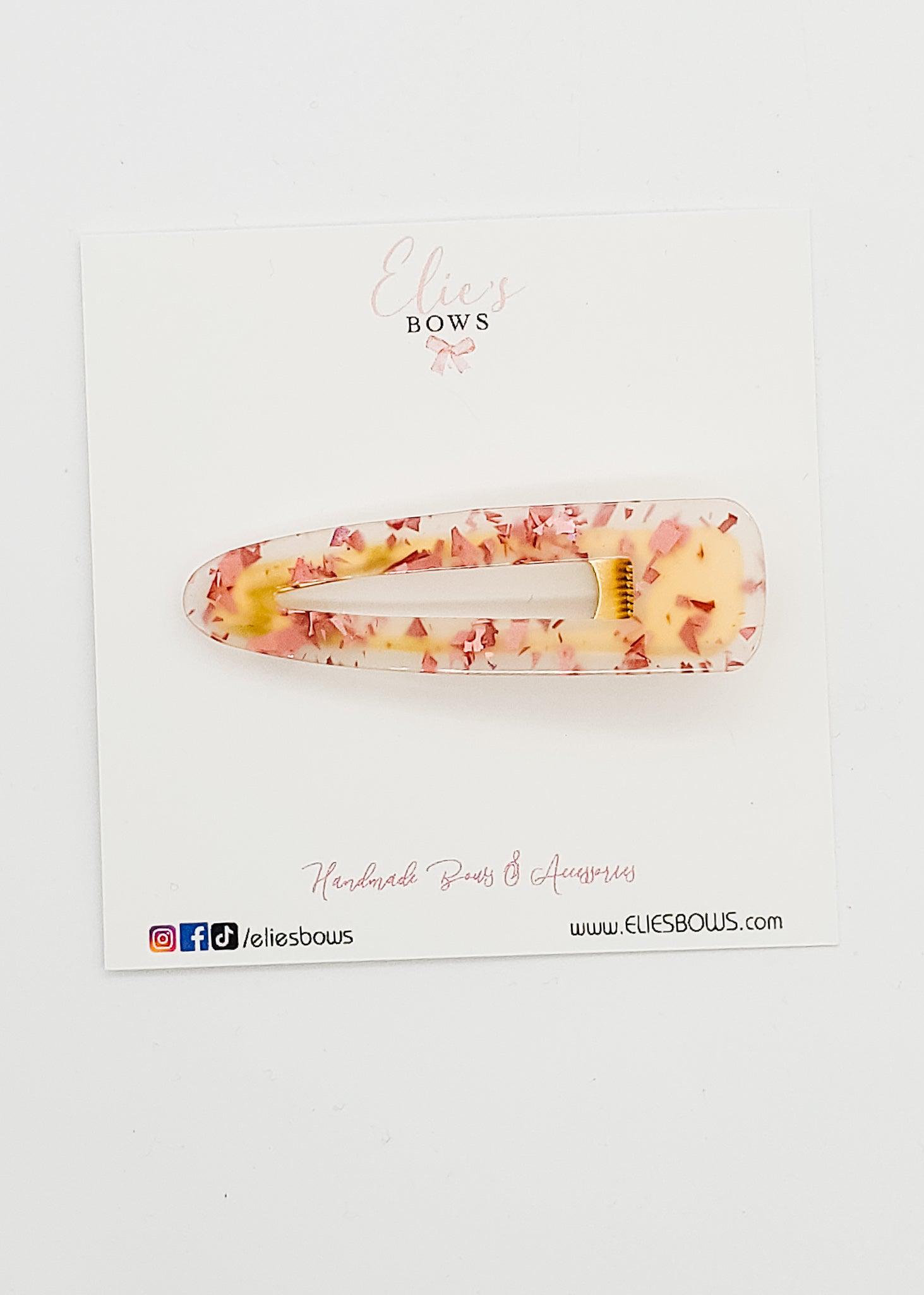 Vieux Rose Confetti - Deluxe Clip - 2.5"-Snap Clips-Elie’s Bows