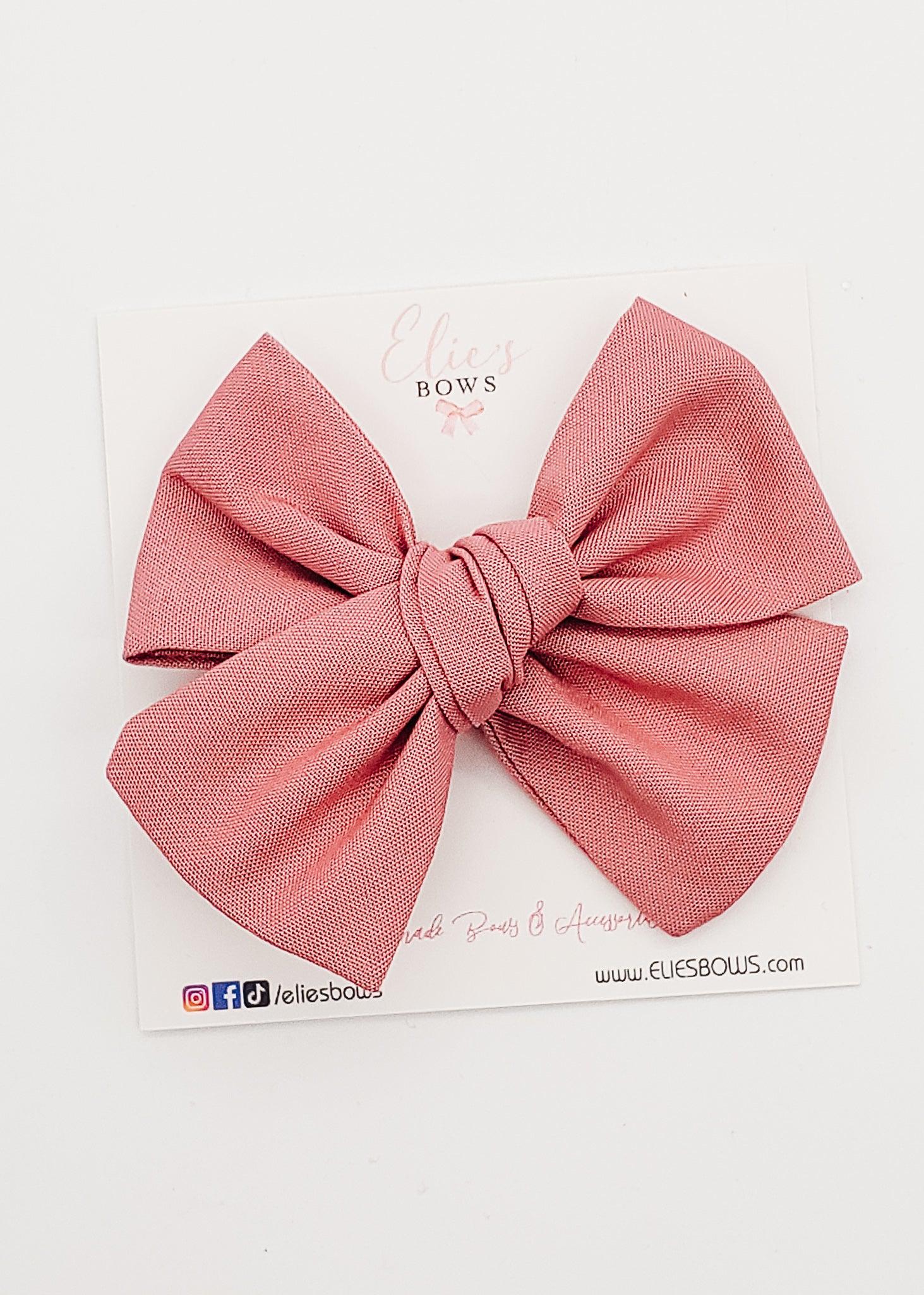 Vieux Rose Elie - Fabric Bow - 3.2"-Bows-Elie’s Bows