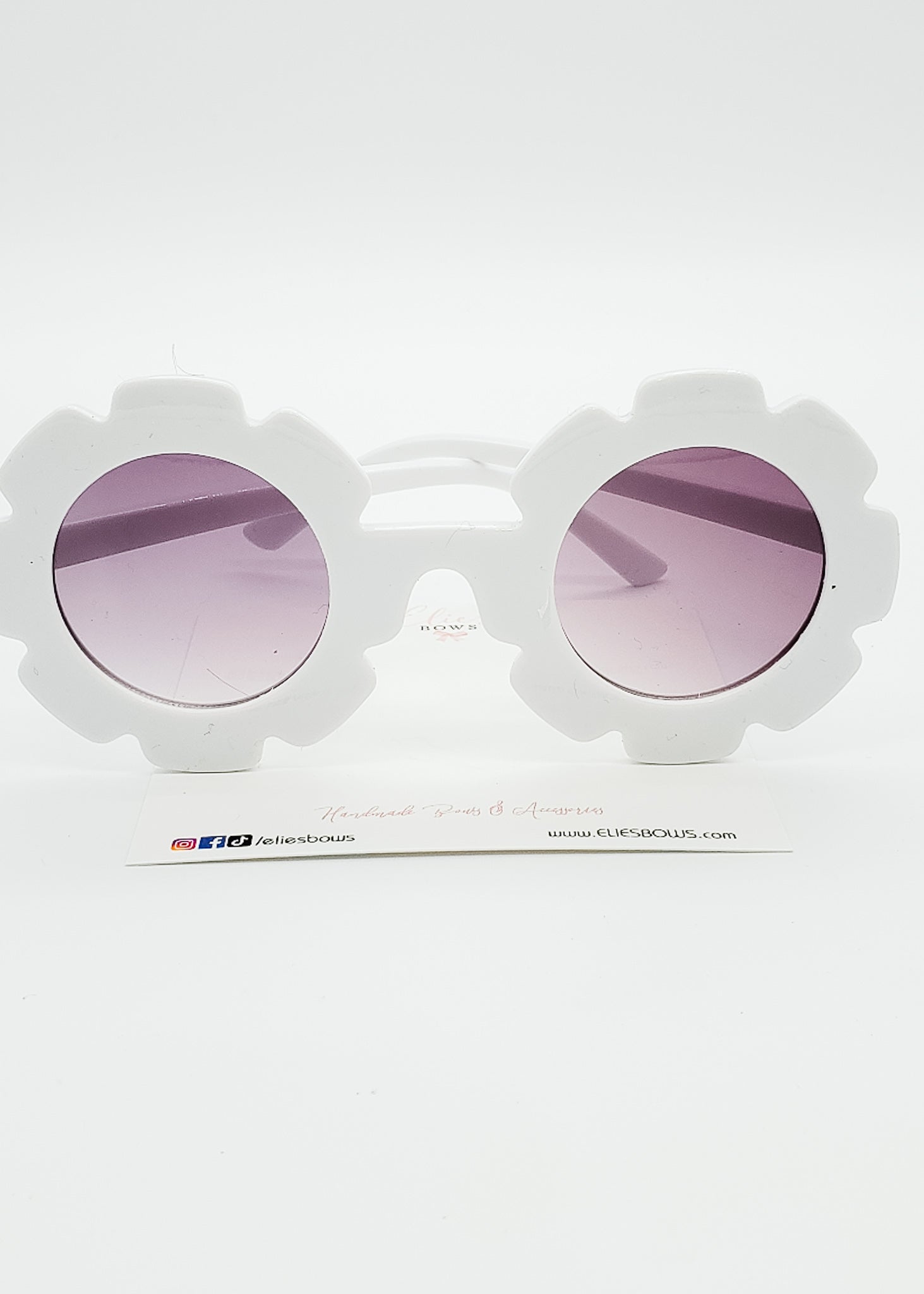 White Groovy Sunglasses - Sunglasses-Sunglasses-Elie’s Bows