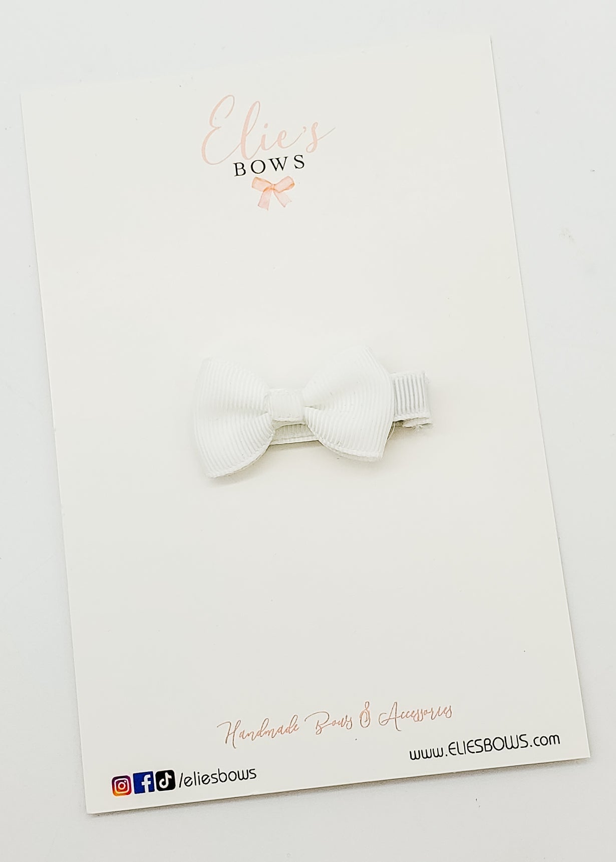 White Ribbon Bow - 2"-Bows-Elie’s Bows