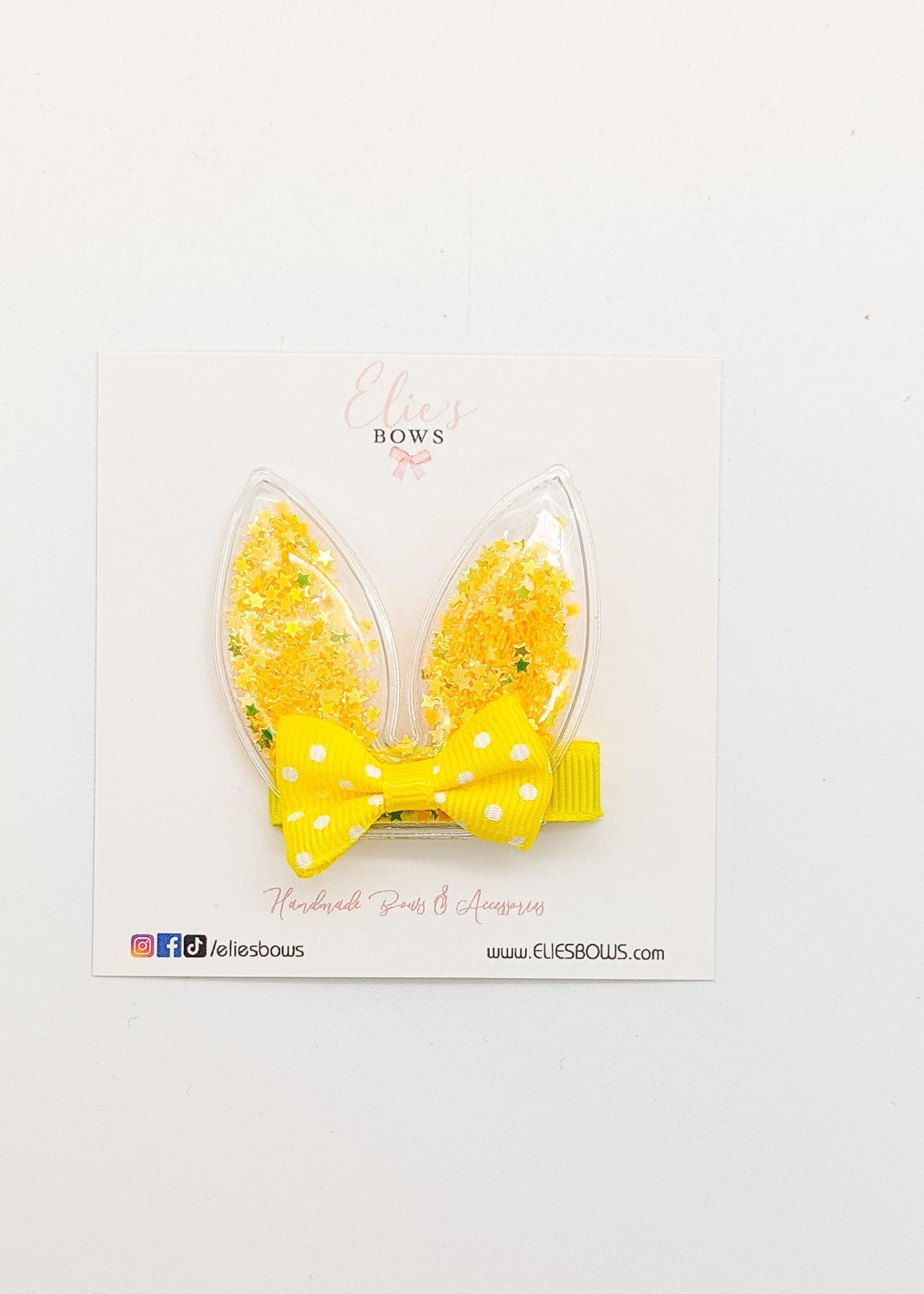 Yellow Bunny Shaker Clip - 2"-Bows-Elie’s Bows