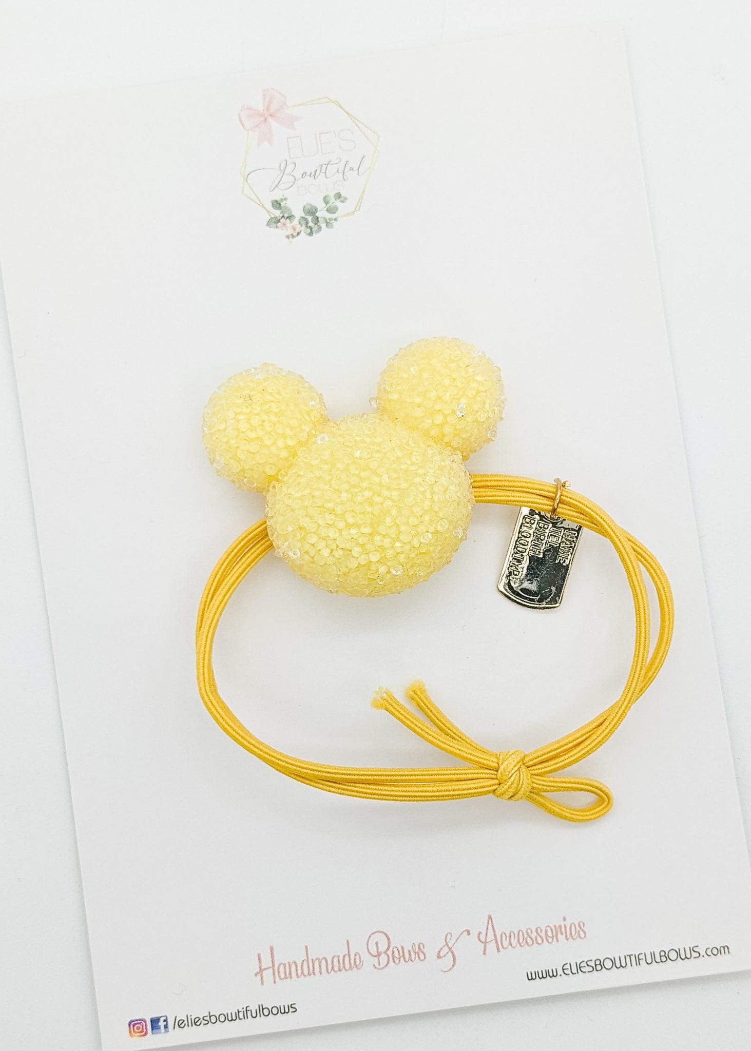 Yellow Glam Mickey - Elastics-Hair Elastics-Elie’s Bows