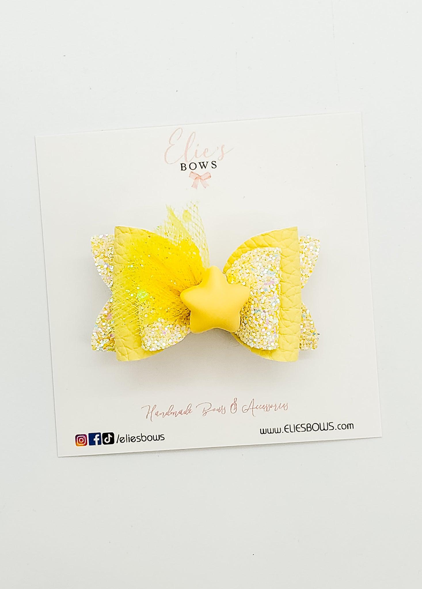 Yellow Shooting Star - 2.5"-Bows-Elie’s Bows