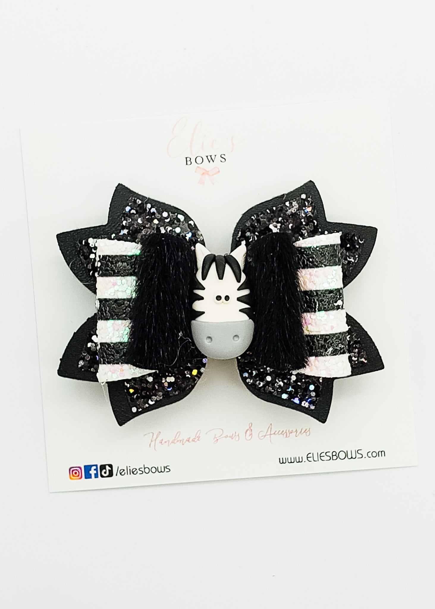 Zebra - 3"-Bows-Elie’s Bows